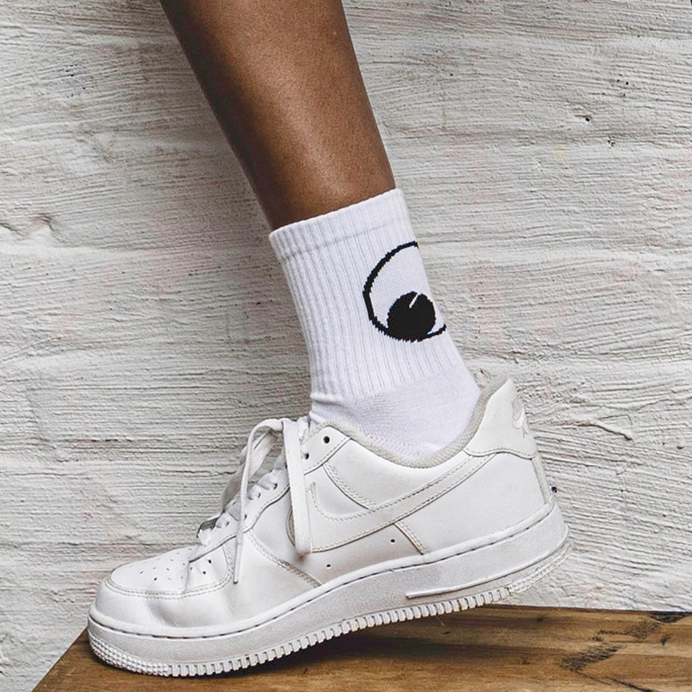 Googly eye cru socks